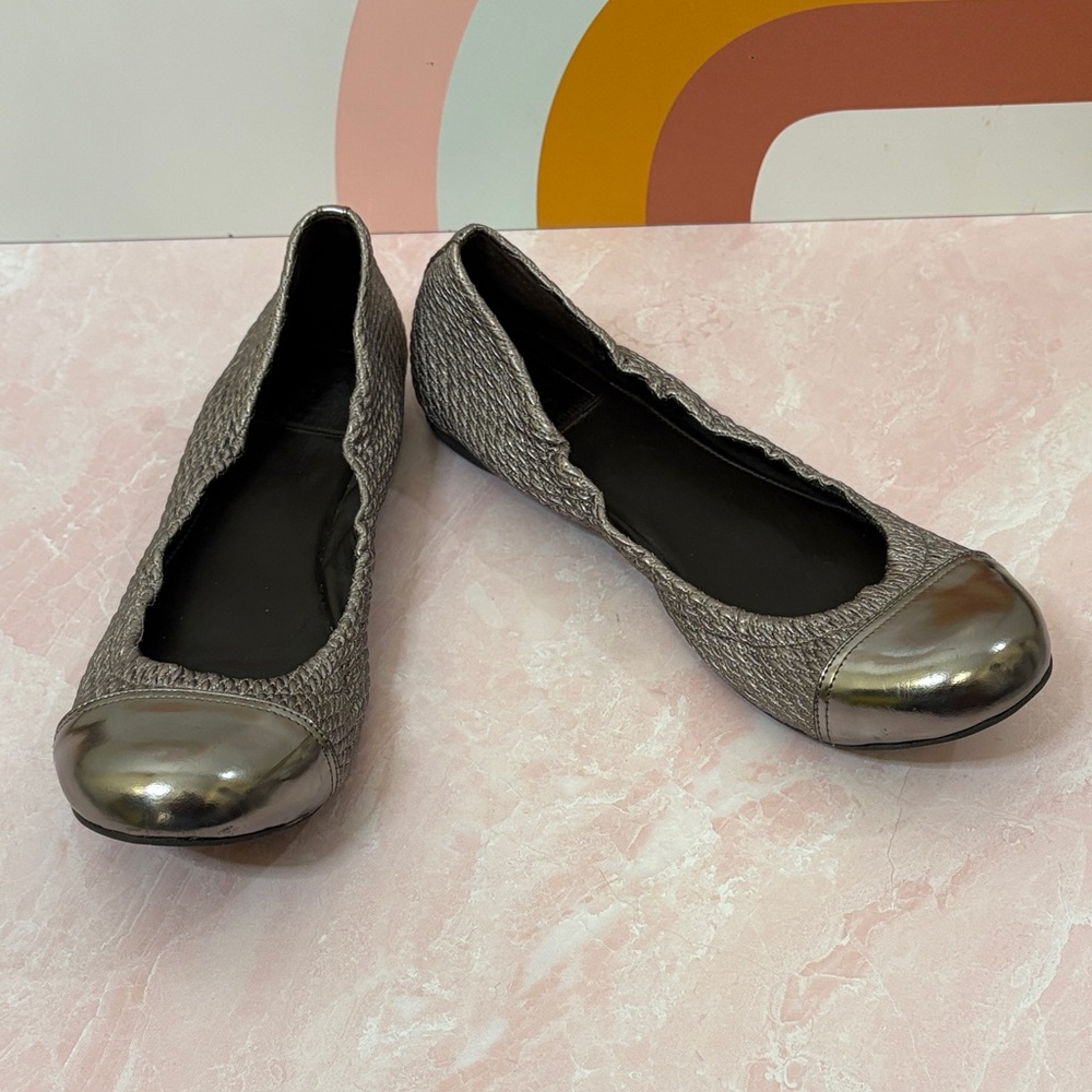 Tory Burch Metallic Cap Toe Flats